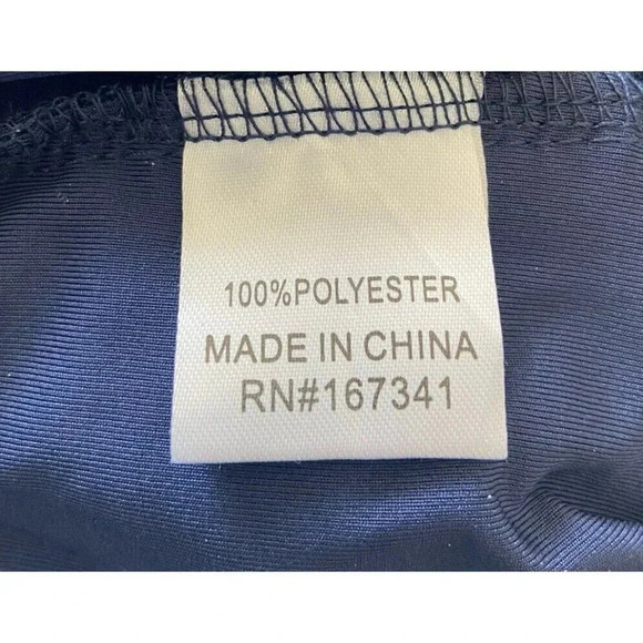 NWT Hello Molly Dress Ruched Sides Long Sleeve Sheer Back Navy Blue Large L New - Picture 5 of 5